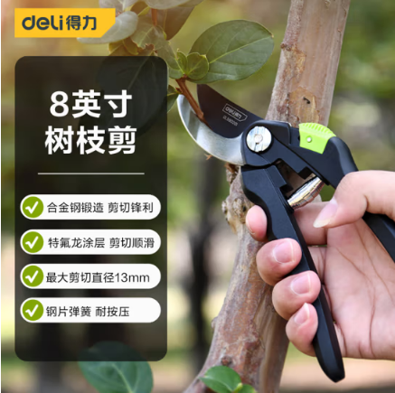 得力(deli)修枝剪刀果树修剪园林园艺剪刀树枝剪果枝剪可剪0-13mm