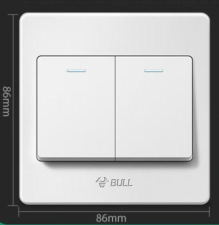 公牛(BULL)开关面板二开单控开关86型墙壁墙面多孔多功能多用暗装G07K211Y