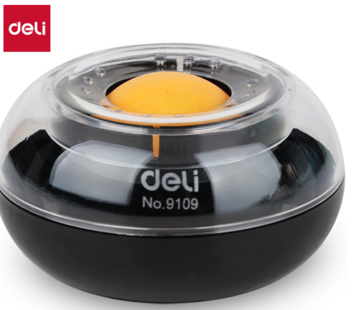 得力(deli)【超级爆款】得力(deli)湿手器实用办公透明滚珠购物袋财务点钞湿手器海绵缸 单只装财务用品