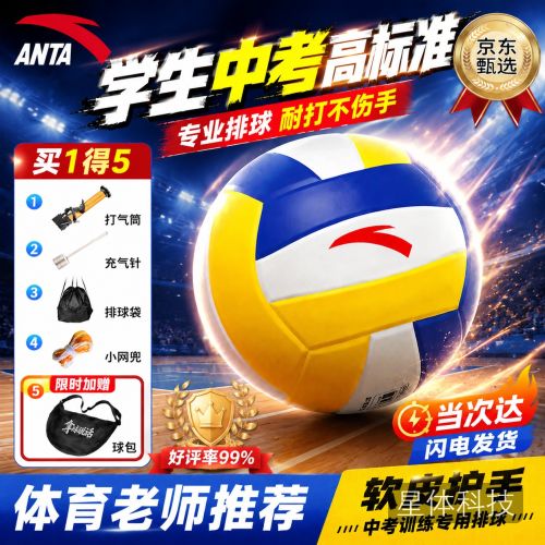 安踏（ANTA）排球中考训练比赛体育课专用中小学体考成人儿童软硬5号排球