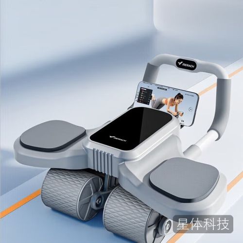 麦瑞克四轮健腹轮自动回弹肘撑腹肌轮家用健身器材卷腹轮带辅助
