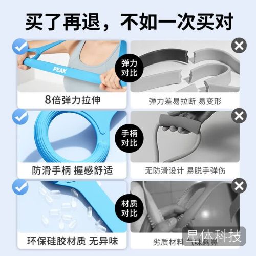 匹克弹力带拉伸带普拉提8字拉力器拉力绳八字训练器