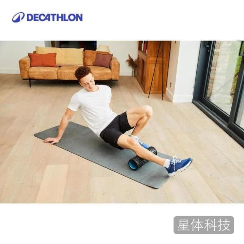 迪卡侬(DECATHLON)泡沫轴浮点放松肌肉花生球泡沫滚轴瑜伽柱按摩狼牙棒黑色4317714
