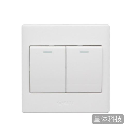 公牛(BULL)墙壁开关 双开双控带荧光面板 2开开关二开双控暗装G06K212C