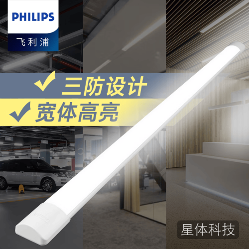 飞利浦(PHILIPS) led长条灯管日光灯全套一体化支架LED办公宽体高亮仓库日光灯 【0.6米】20W—6500K冷白光