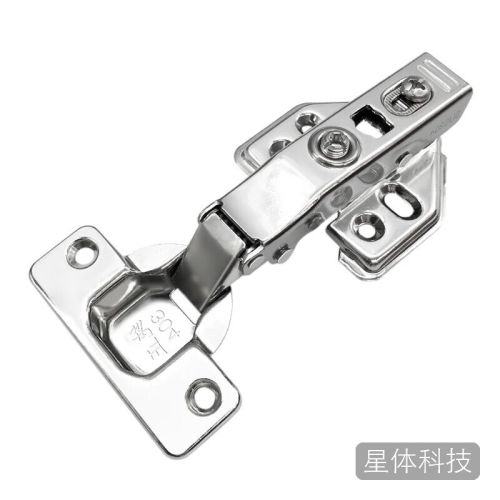 冰禹 液压铰链 弹簧衣柜合页 烟斗柜门橱柜家具五金配件 304固装(半盖-中弯)常规 BYM-402