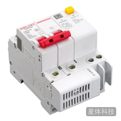 德力西电气空开漏保断路器漏电保护开关DZ47sLE 2P C 63A