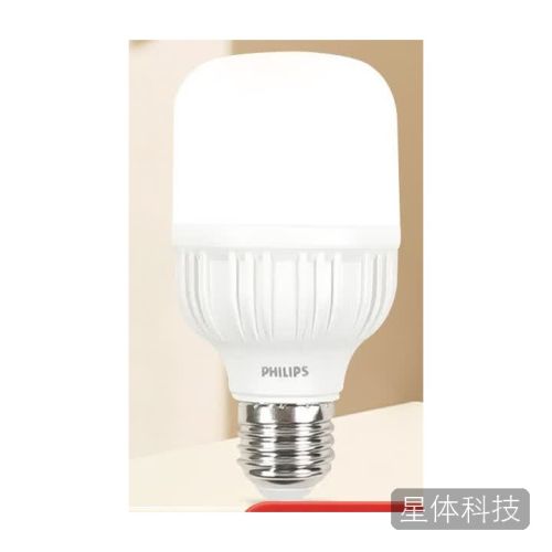 飞利浦(PHILIPS)LED灯泡高显色柱形灯泡高亮节能照明灯泡光源E27螺口【20w-白光6500K】一只装