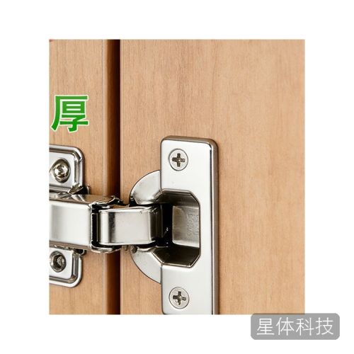 冰禹 不锈钢铰链 衣橱柜门飞机合页 轻音阻尼缓冲 袋装配螺丝 2.0厚固装-直弯(全盖2个) BH-265