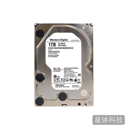 西部数据(WD)1TB 企业级机械硬盘DC HA210 SATA 7200转128MB CMR垂直 服务器硬盘 3.5英寸HUS722T1TALA604