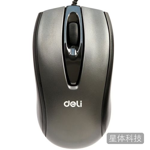 得力3716黑色有线鼠标