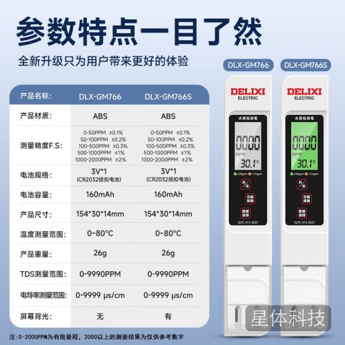 德力西电气（DELIXI ELECTRIC）TDS水质检测笔家用高精度饮用水检测仪自来水检测器杂质纯度检测
