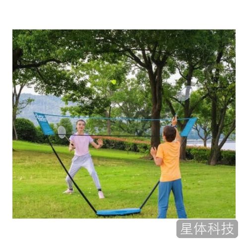 迪卡侬羽毛球网架便携式标准户外折叠快开网排球网4904004